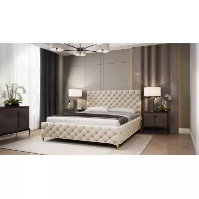 Čalouněná postel 160x200 RUBBINA 1 s úložným prostorem - vanilková