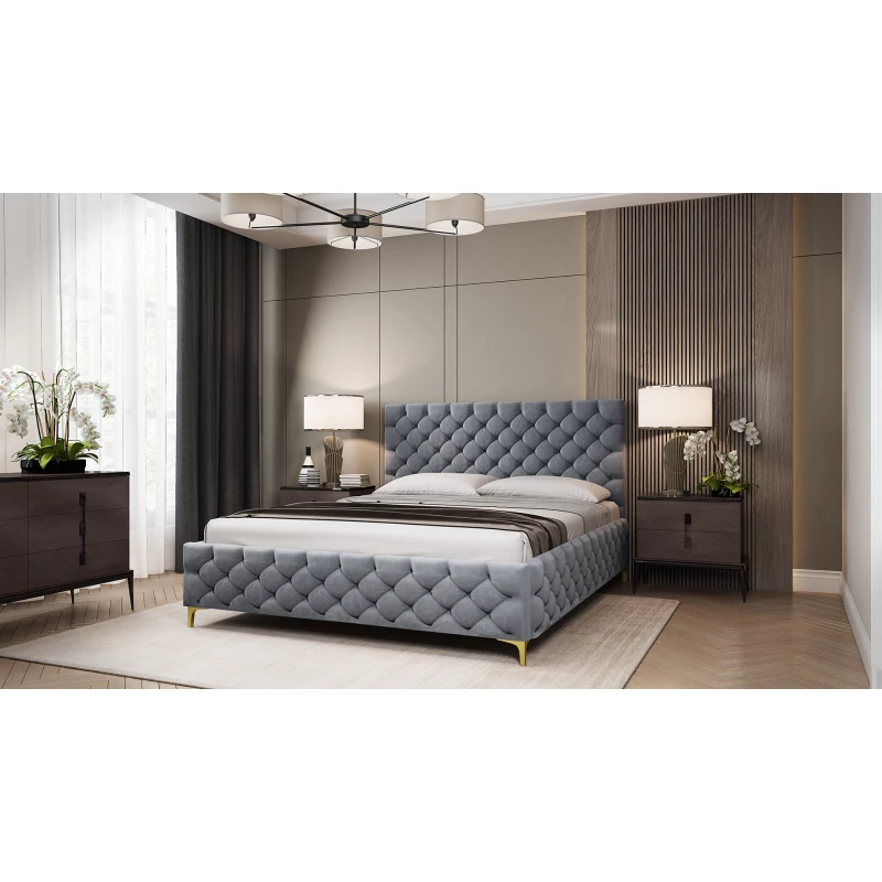 Čalouněná postel 180x200 RUBBINA 1 s úložným prostorem - šedá