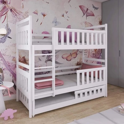 VÝPRODEJ - Dětská palanda s přistýlkou 90x200 BAYRA - bílá