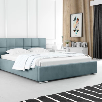 Moderní čalouněná postel 140x200 RUBINA 1 - modrá