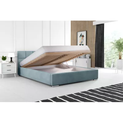 Moderní čalouněná postel 140x200 RUBINA 1 - modrá
