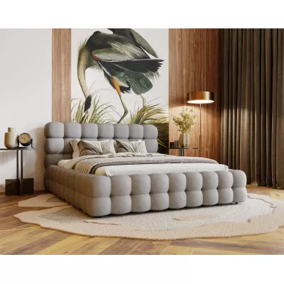 Manželská postel 140x200 MAFALDA 1 s úložným prostorem - světle šedá
