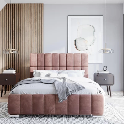 Moderní postel 180x200 ARLETE 1 s úložným prostorem - růžová