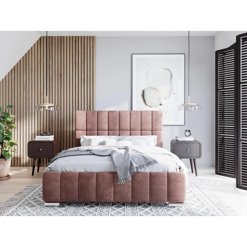 Moderní postel 180x200 ARLETE 1 s úložným prostorem - růžová