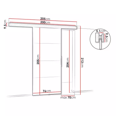 Posuvné interiérové dveře VIGRA 2 - 70 cm, jasan tmavý