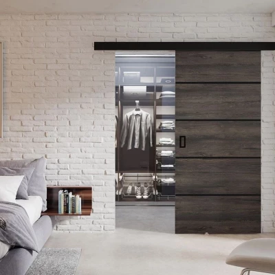 Posuvné interiérové dveře SANITA 2 - 70 cm, jasan tmavý