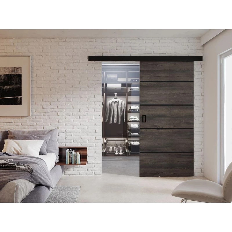 Posuvné interiérové dveře SANITA 2 - 70 cm, jasan tmavý