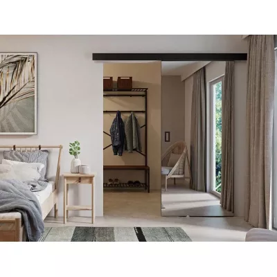 Posuvné interiérové dveře se zrcadlem PEARLEN 1 - 80 cm, černé