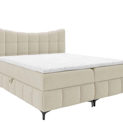 Kontinentální dvojlůžková postel 200x200 ZOLZA - latte + topper ZDARMA