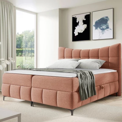 Kontinentální dvojlůžková postel 180x200 ZOLZA - indická růžová + topper ZDARMA
