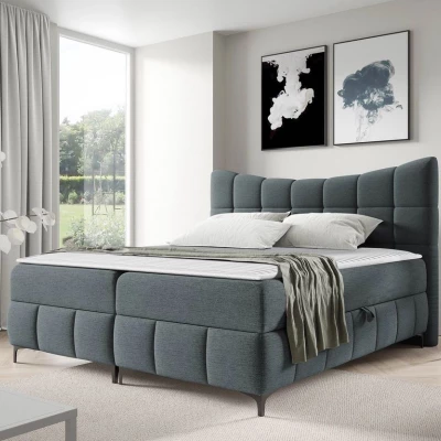 Kontinentální dvojlůžková postel 180x200 ZOLZA - grafitová + topper ZDARMA