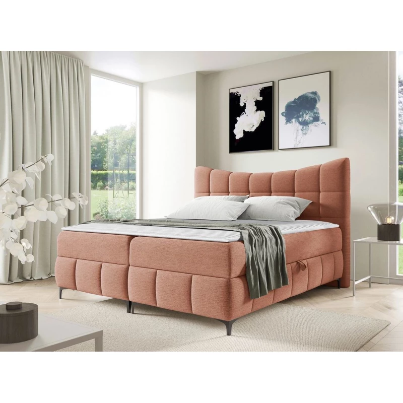 Kontinentální dvojlůžková postel 160x200 ZOLZA - indická růžová + topper ZDARMA