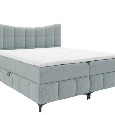 Kontinentální dvojlůžková postel 160x200 ZOLZA - stříbrná + topper ZDARMA