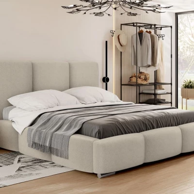 Čalouněná manželská postel 140x200 BASTA - béžová