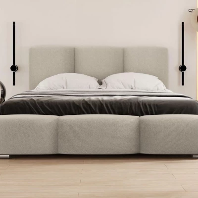 Čalouněná manželská postel 140x200 BASTA - béžová