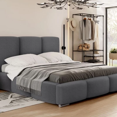 Čalouněná manželská postel 140x200 BASTA - šedá