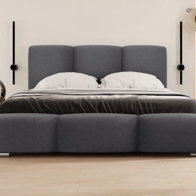 Čalouněná manželská postel 140x200 BASTA - šedá