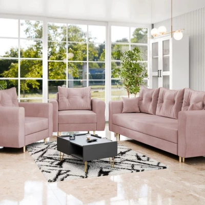 Sedací souprava 3+1+1 EXETER - pastelová růžová