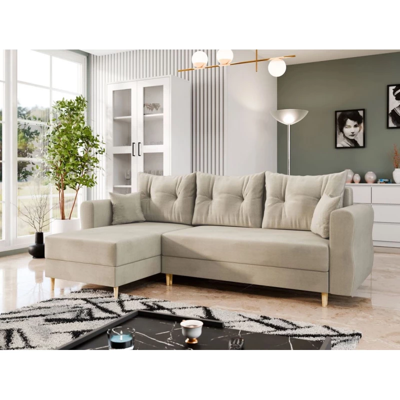 Rohová sedací souprava EXETER - světlá béžová