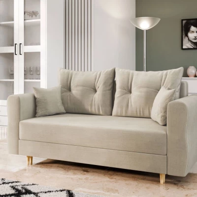 Rozkládací dvoumístná pohovka EXETER - světlá béžová