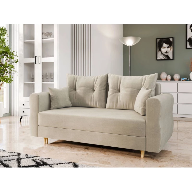 Rozkládací dvoumístná pohovka EXETER - světlá béžová