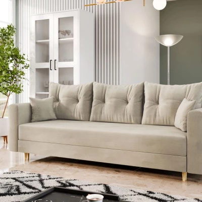 Rozkládací třímístná pohovka EXETER - světlá béžová