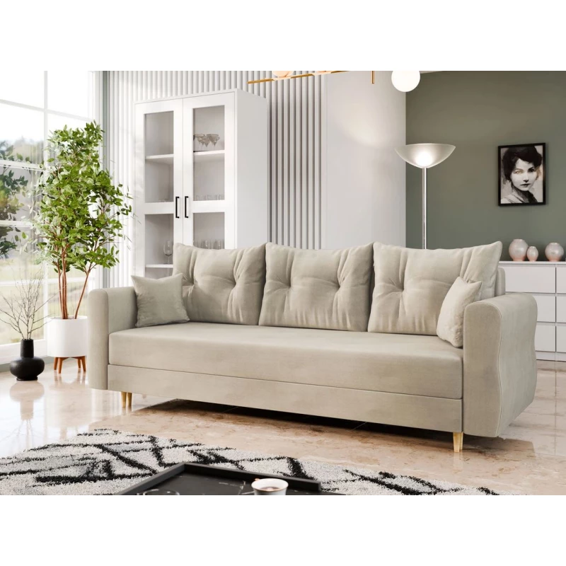 Rozkládací třímístná pohovka EXETER - světlá béžová