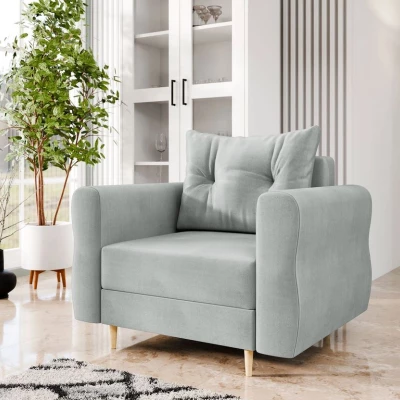 Křeslo do obývacího pokoje EXETER - šedostříbrné