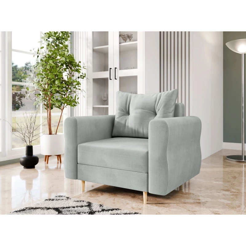 Křeslo do obývacího pokoje EXETER - šedostříbrné