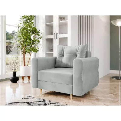 Křeslo do obývacího pokoje EXETER - šedostříbrné