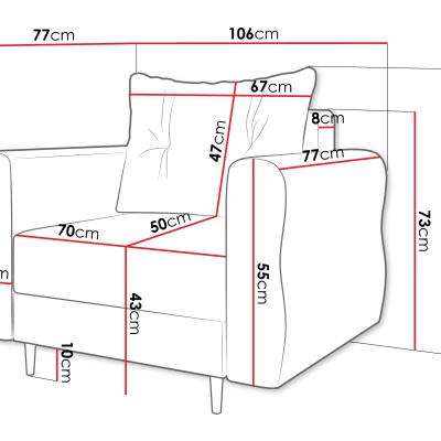Křeslo do obývacího pokoje EXETER - námořnické modré