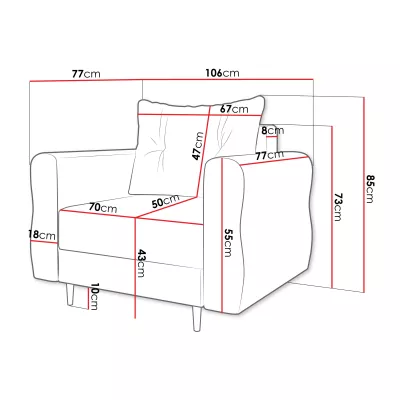 Křeslo do obývacího pokoje EXETER - námořnické modré