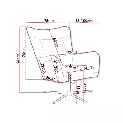 Otočné křeslo ALTADENO - modré