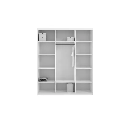 Šatní skříň se zrcadlem 180/60 AUREN - lesklá bílá