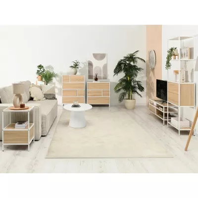 Šuplíková komoda MAIRA - bílá / dub sonoma