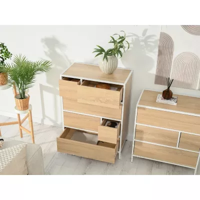 Šuplíková komoda MAIRA - bílá / dub sonoma