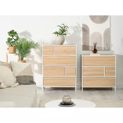 Šuplíková komoda MAIRA - bílá / dub sonoma