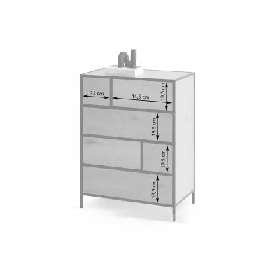 Šuplíková komoda MAIRA - dub / černá