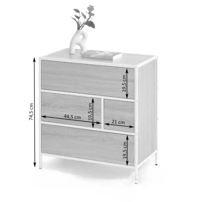 Úzká šuplíková komoda MAIRA - dub / černá