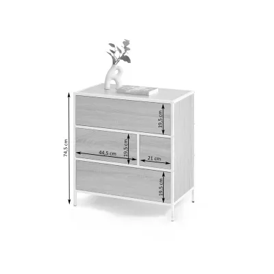 Úzká šuplíková komoda MAIRA - dub / černá