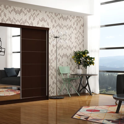 Šatní skříň se zrcadlem 150/62 POLA - wenge