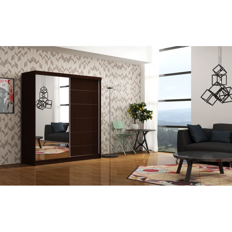 Šatní skříň se zrcadlem 150/62 POLA - wenge