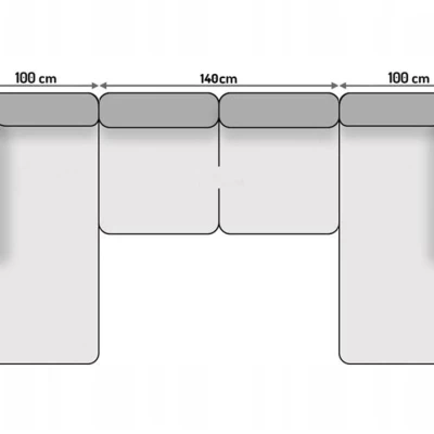 Sedací souprava do U JOSINE - světle šedá