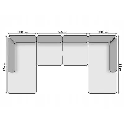 Sedací souprava do U JOSINE - světle šedá