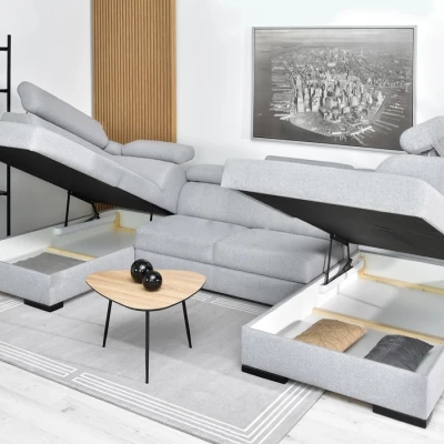 Sedací souprava do U JOSINE - světle šedá