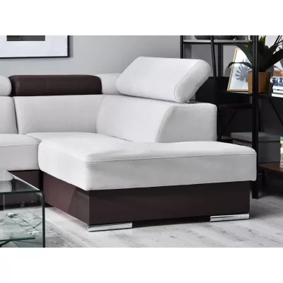 Rohová sedací souprava MAUDY na každodenní spaní - šedá / hnědá