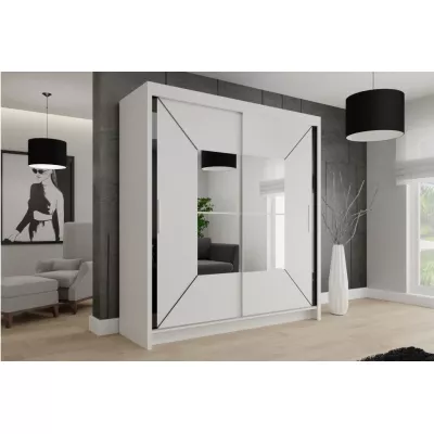 Zrcadlová šatní skříň 120/62 MASAHI - bílá