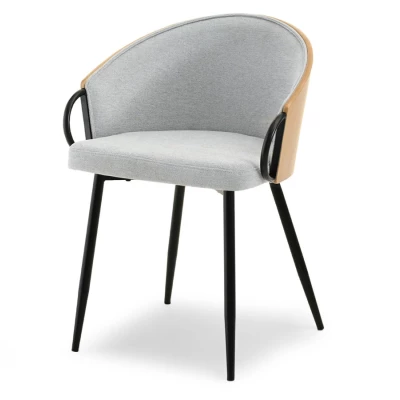 Jídelní židle CERYS - dub / šedá / černá