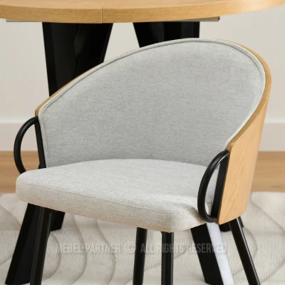 Jídelní židle CERYS - dub / šedá / černá