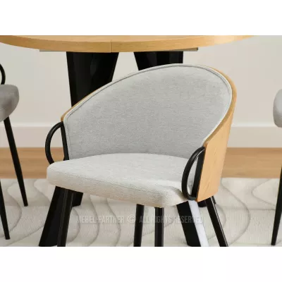 Jídelní židle CERYS - dub / šedá / černá